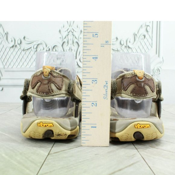 Merrell Tan Suede Vibram Sole Closed Toe Adjustable Maryjane Sandals Size 7.5 - Picture 6 of 9